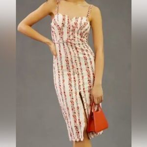 By Anthropologie floral sweetheart sheath dress NWT